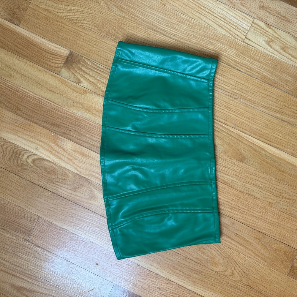 Faux Leather Strapless Top